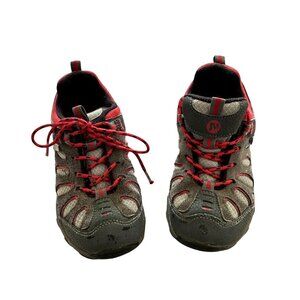 Merrell Gray Red Chameleon Waterproof Hiking Sneakers Unisex Size 11T
